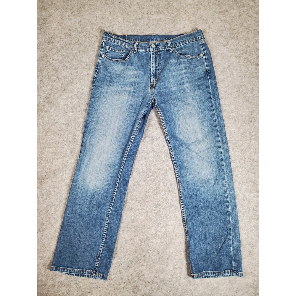 Levi's 559 Relaxed Straight Jeans Men's 36x32 Medium Wash Blue Denim Faded